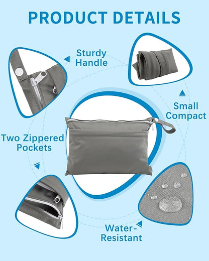 babygoal Wet Dry Bags for Baby Cloth Diapers, Washable Travel Bags, Gym Bag for - Image 2