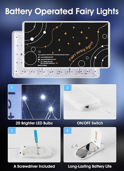 Brightown 24 Pack Fairy Lights Battery Operated - 7Ft 20 Led Mini String Lights - Image 4