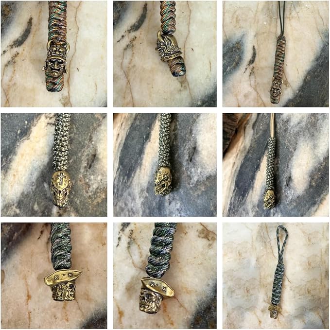 Handmade Lanyards with Brass Beads – Paracord 550 Survival Gear Leash - Image 5