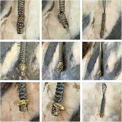 Handmade Lanyards with Brass Beads – Paracord 550 Survival Gear Leash - Image 5