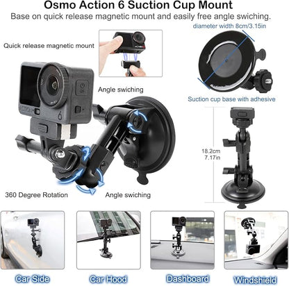 for Osmo Action 6 Osmo Nano Camera Suction Cup Mount, Quick Release Magnetic - Image 7