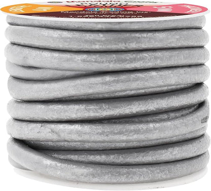 Mandala Crafts Round Genuine Silver Leather Cord - Image 2