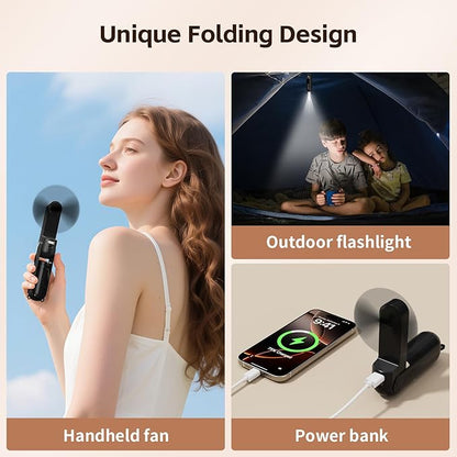 Mini Handheld Fan, USB Rechargeable 3 IN 1 Personal Cooler Fans - Image 4