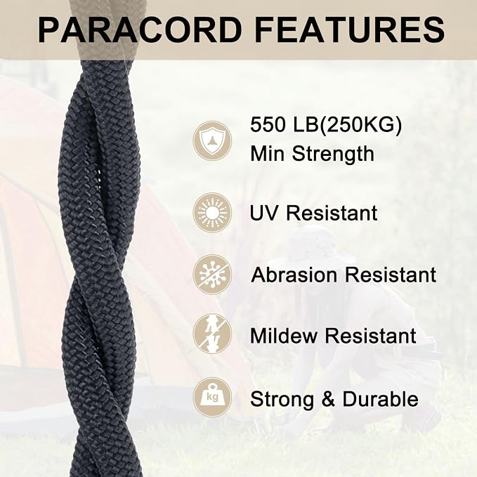 550 Paracord Rope 10ft, 4mm Thin Paracord Nylon Cord 7-Strand Core - Image 6