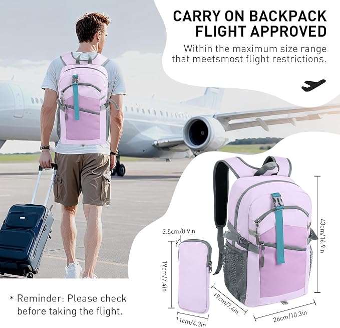 Small Hiking Backpack, 20L Lightweight Travel Daypack, Traveling and Outdoor - Image 4