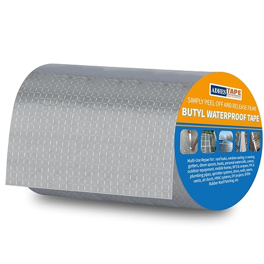 ADHES Butyl Tape Waterproof Tape, 8in x 16ft, Aluminum Foil Tape Butyl Sealant - Image 8