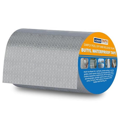 ADHES Butyl Tape Waterproof Tape, 8in x 16ft, Aluminum Foil Tape Butyl Sealant - Image 8