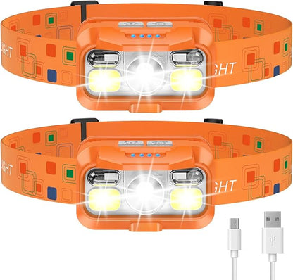LHKNL Headlamp Rechargeable, Lumen Super Bright Motion Sensor Head Lamp - Image 8