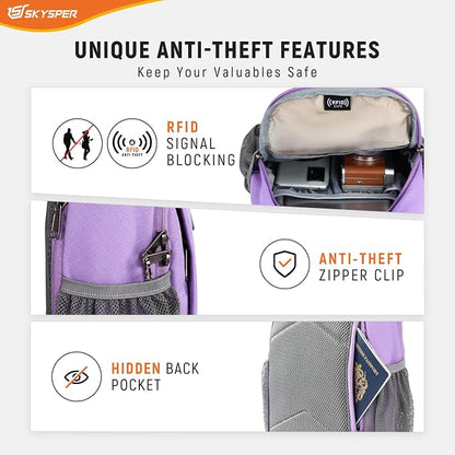 SKYSPER Sling Bag RFID Cross Body Bag Recycled Crossbody Backpack Travel Daypack - Image 2
