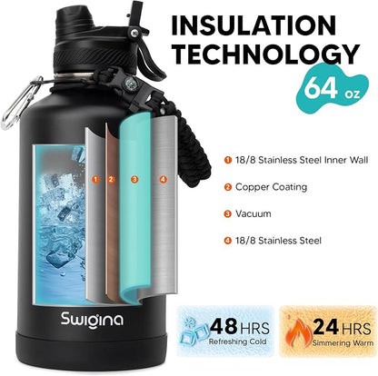 Swigina 64 oz Insulated Water Bottle - Image 2