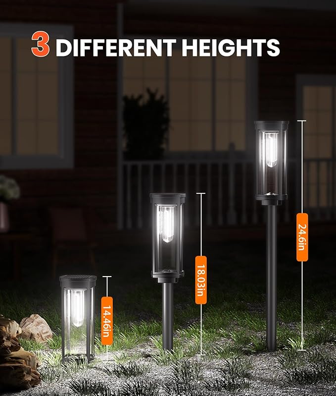 NEWMESSI 12 Pack Solar Pathway Lights Outdoor, Super Brightness IP65 Waterproof - Image 6