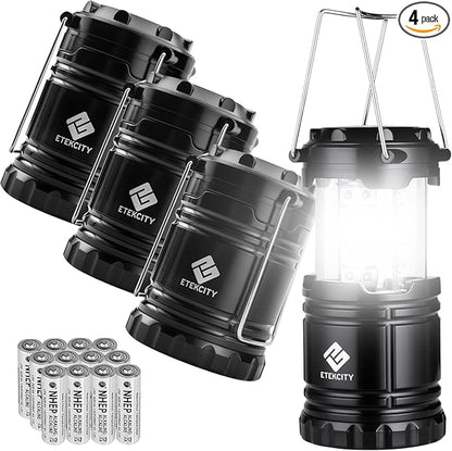 Etekcity Camping Lanterns for Power Outages 4 Pack, Flashlight for Camping by Etekcity