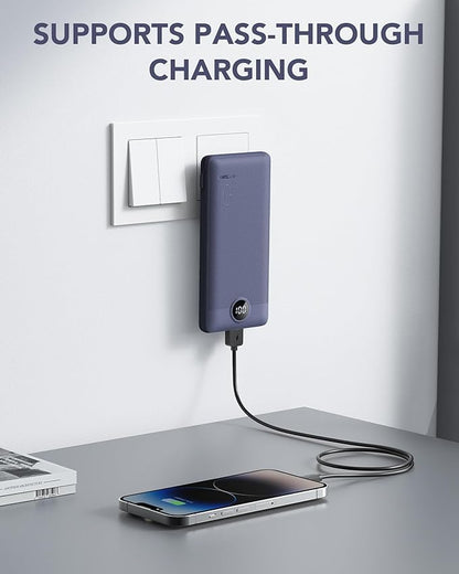 VRURC Portable Charger Built-in Cables and AC Wall Plug, USB C Power Bank - Image 3