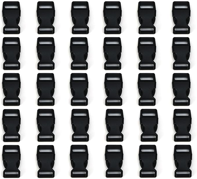 5/8" Black Plastic Side Release Buckle Curved Quick Release - Image 2
