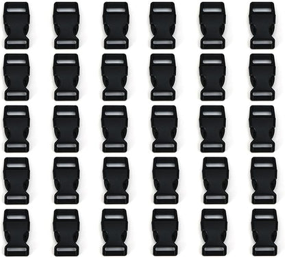 5/8" Black Plastic Side Release Buckle Curved Quick Release - Image 2