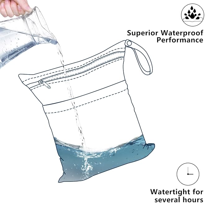 ALVABABY 2pcs Superior Waterproof Wet Dry Bags, Reusable Two Zippered Pockets - Image 4