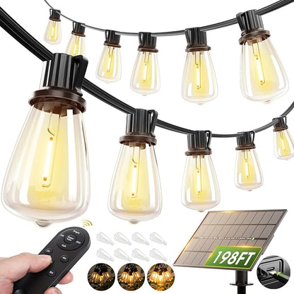 addlon 198 FT Solar String Lights Outdoor Waterproof by addlon