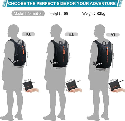 FIORETTO 10L Hiking Backpack for Women Men Mini Packable Backpack Lightweight - Image 7