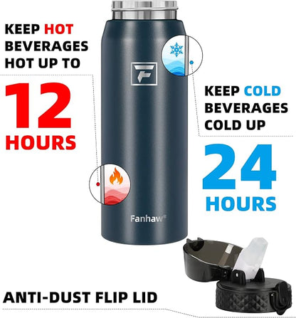 Fanhaw 24 oz Insulated Stainless Steel Water Bottle - Image 3