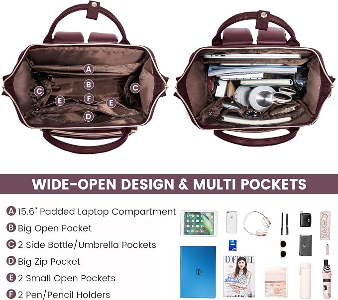 LOVEVOOK Leather Laptop Backpack - Image 3