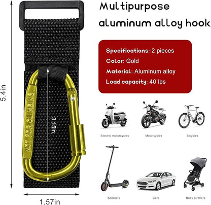 2 PCS UTV Hook for Hanging Headsets, Aluminum Alloy Stroller Carabiner Clips - Image 2