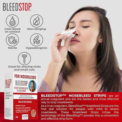 BleedStop™ Nosebleed Strips – Fast Acting Blood Coagulant Foam Inserts – Helps - Image 2