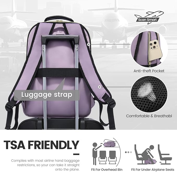 LOVEVOOK Laptop Backpack for Women 18.4 inch, Cute Womens Travel Backpack Purse - Image 6