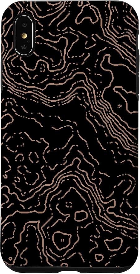 Topography Black & Brown Abstract Pattern Topographic Map Case by Unknown