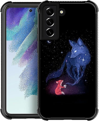 for Samsung Galaxy S21 FE Case, Galaxy Fox Wolf Pattern Graphic Design Girl Boy by FKBRCL4U