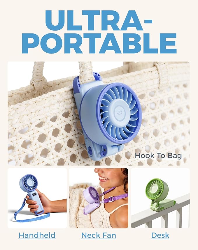 Diveblues Portable Turbo Fan, 100 Speed Handheld Fan - Image 5