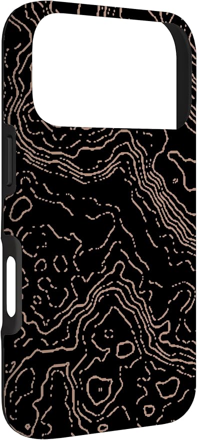 Topography Black & Brown Abstract Pattern Topographic Map Case - Image 3