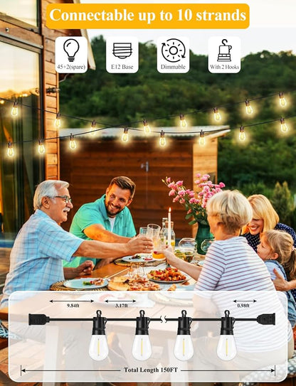 Brightever 150FT Outdoor String Lights, Patio Lights - Image 3
