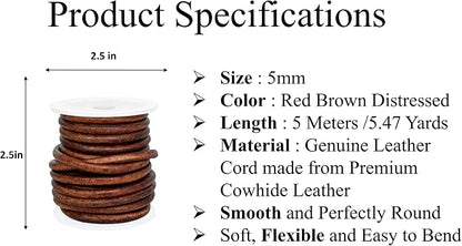 GENIQUE Real/Genuine Round Leather String Cord - Image 2