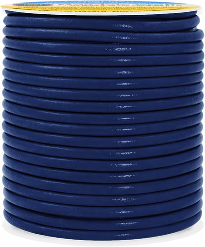 Mandala Crafts Round Genuine Navy Blue Leather Cord - Image 3