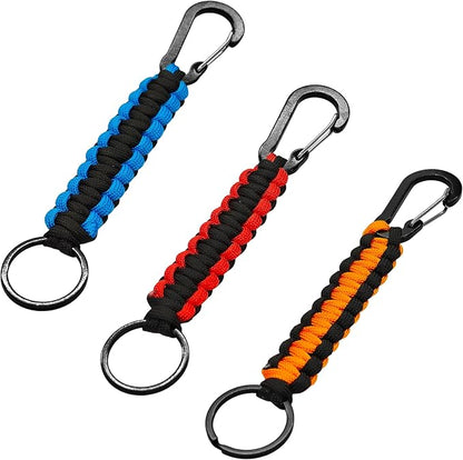 3PCS Paracord Keychain with Carabiner Clip, Braided Rope Key Chain Lanyard by AUXBC