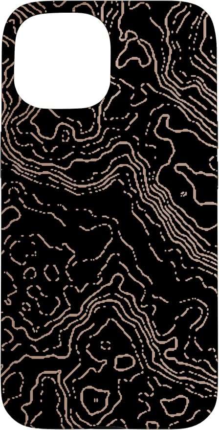 Topography Black & Brown Abstract Pattern Topographic Map Case by Unknown