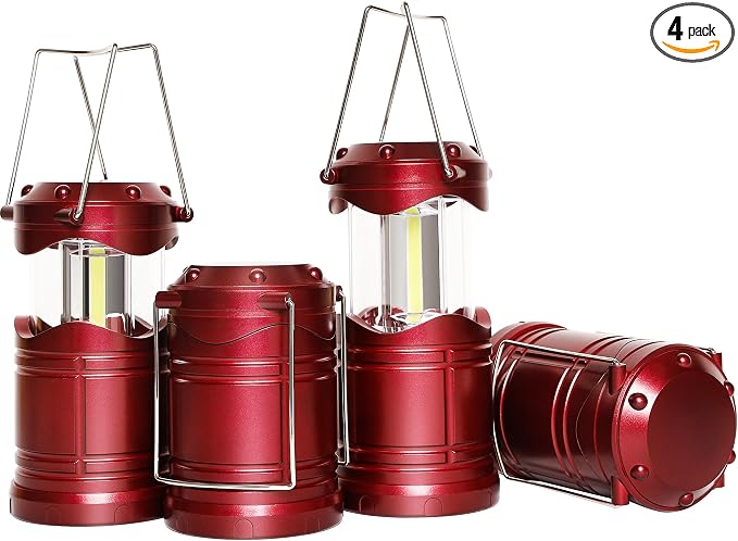 Lichamp LED Camping Lantern, 4 Pack Battery Powered Flashlight by Lichamp