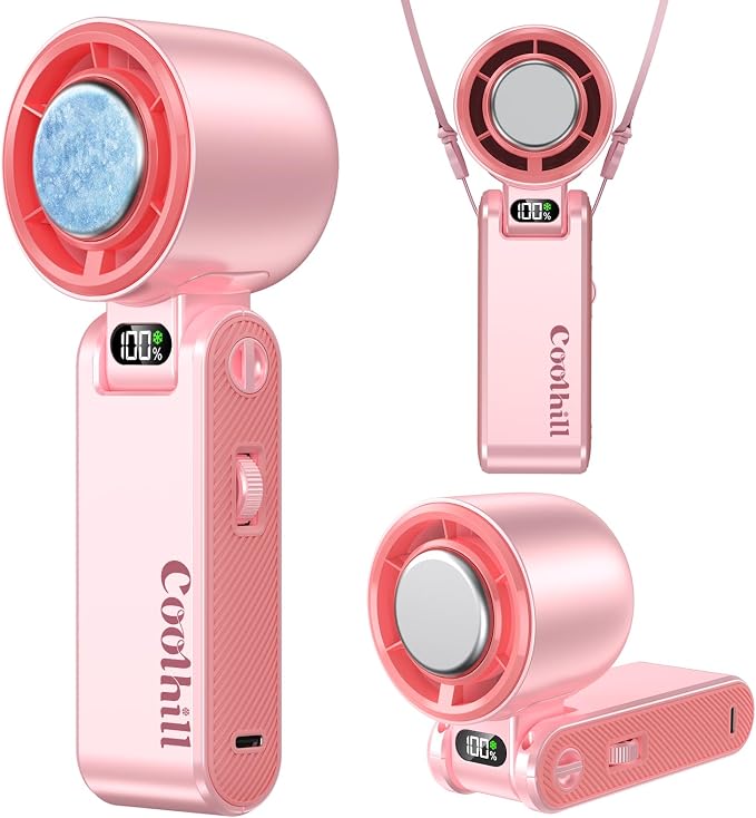 Handheld Portable Fan with Ice Cooler: 100-Speed 5500mAh Rechargeable Handheld by Unknown