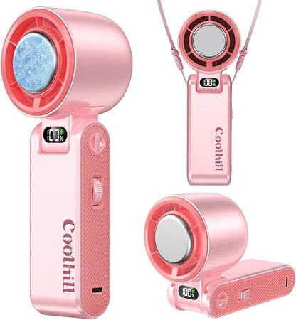 Handheld Portable Fan with Ice Cooler: 100-Speed 5500mAh Rechargeable Handheld by Unknown