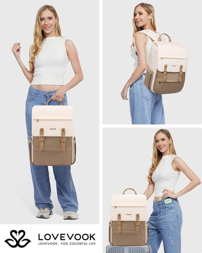 LOVEVOOK Laptop Backpack for Women Vintage Travel Backpack Purse Airline - Image 6