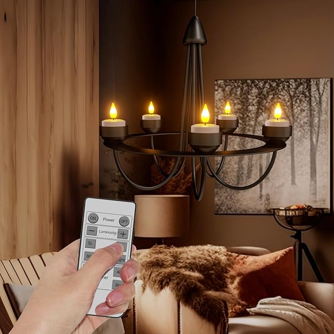 SoulBay Rechargeable Flameless LED Tea Lights Candles - Image 3