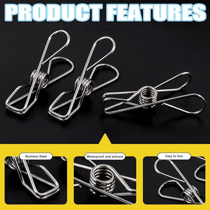 145 Pcs Multi-Purpose Stainless Steel Clothes Pins - Image 3