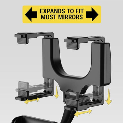 Scosche SUHRM Rear View Mirror Phone Holder, 360° Rotatable Rearview Mirror - Image 5