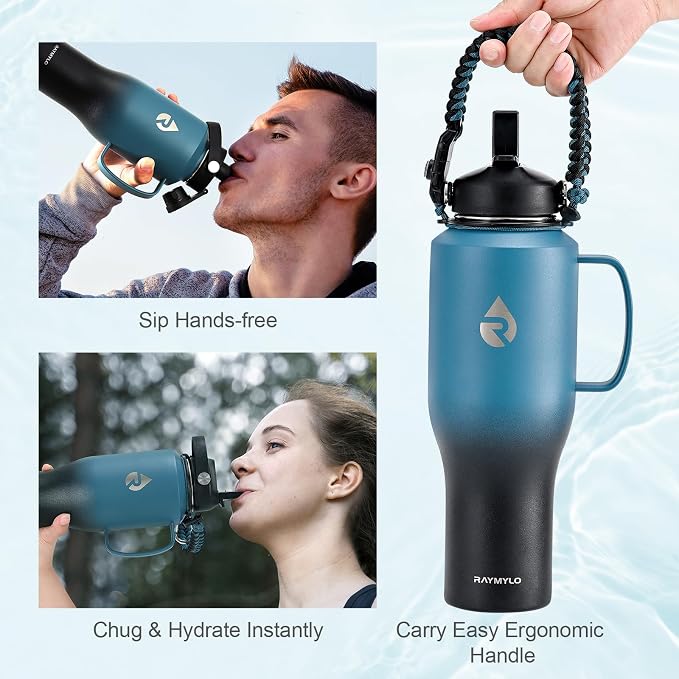 RAYMYLO Insulated Water Bottle 40oz, Stainless Steel Water Bottle - Image 3
