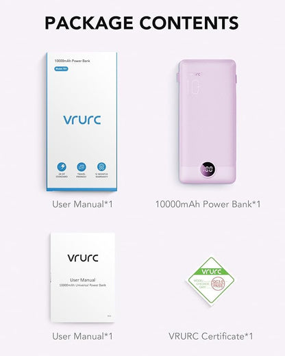 VRURC Portable Charger Built-in Cables and AC Wall Plug, USB C Power Bank - Image 8