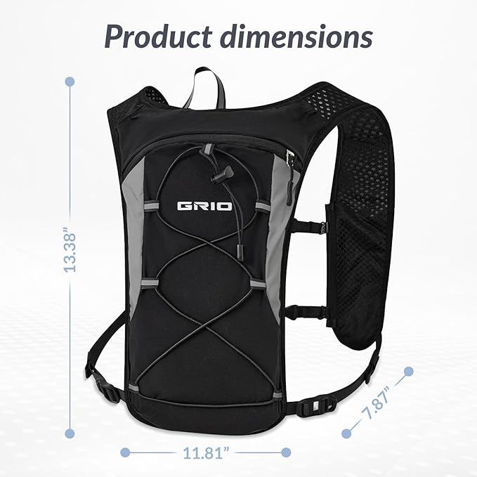 GRIO Hydration Running Vest for Women Men, Water Backpack for Hiking, - Image 3