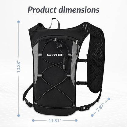 GRIO Hydration Running Vest for Women Men, Water Backpack for Hiking, - Image 3