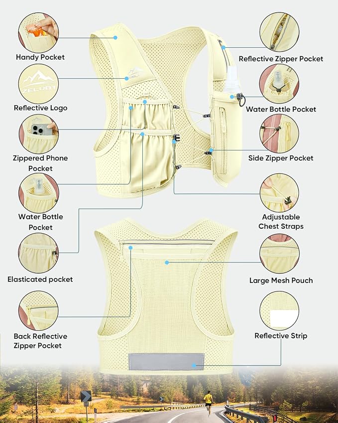 Zelvot Running Vest for Women Men, USA Original Patent, Adjustable Chest Straps - Image 5