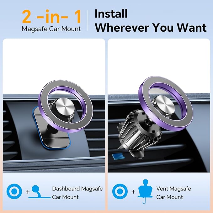 Kaistyle for Magsafe Car Mount【20 Strong Magnets】Magnetic Phone Holder for Car - Image 2