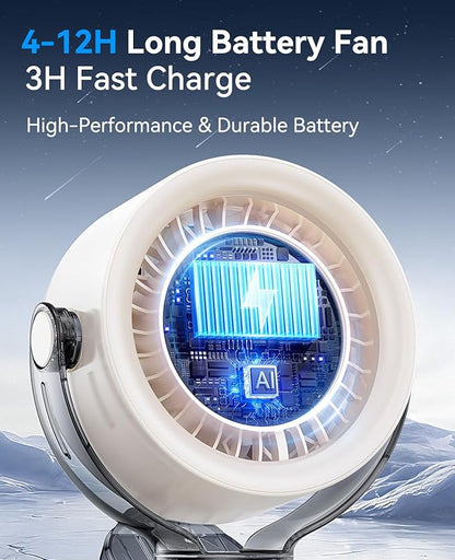 KIMMOO 4000mAh Rechargeable Portable Clip on Fan-100-Speed Touch Control - Image 4